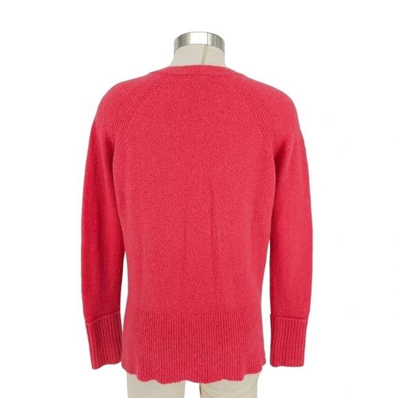 J.CREW Sweater Wool Alpaca Pink Long Sleeve V Neck Knit Pullover - Picture 3 of 7